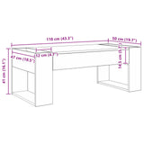 Coffee Table Old Wood 110 x 50 x 41 cm Engineered Wood 8000162
