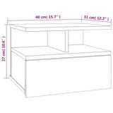 Floating Nightstand 2 pcs Grey Sonoma 40x31x27 cm Engineered Wood 815315