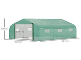 Walk-in Polytunnel Garden Greenhouse, Outdoor Mesh Door Greenhouse with PE Cover and 6 Windows, 4.5 T3398P314101