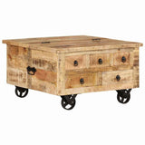 Coffee Table Rough Mango Wood 70x70x40 cm 243979