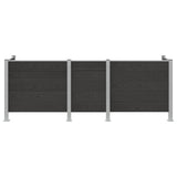 Garbage Bin Fence Grey 315 x 85 x 115 cm Aluminium and WPC 3429269