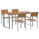 Garden Dining Set 5 pcs Grey and brown 160 x 80 x 75 cm 3284353