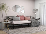 Pull-out Sofa Bed Frame without Mattress Black Metal 90x200 cm 324764