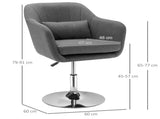 Swivel Linen Fabric Accent Chair for Living Room Contemporary Vanity Armchair with Adjustable Height T3398P328132