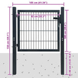 Fence Gate Steel Anthracite 100x100 cm 142026