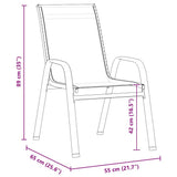 Garden Dining Set 5 pcs Grey and Black Powder-coated Steel 3379124