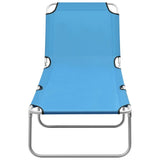 Sun Lounger Turquoise Blue Oxford fabric, Powder-coated steel 310329