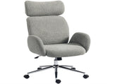 Office Chair with Adjustable Headrest, Spring Pack, Curved Line, Boucle Fabric - Charcoal Grey T3398P555835