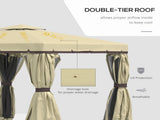 3 x 3 Patio Gazebo Canopy Garden Pavilion Tent Shelter with 2 Tier Water Repellent Roof, Mosquito T3398P310896
