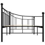 284669 DayBed Frame without Mattress Black Metal 90x200 cm