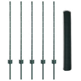 Welded Wire Fence 10 x 1 m PVC-Coated Steel Green Mesh 3336681