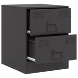 Bedside Cabinets 2 pcs Black 34.5x39x44 cm Steel 841620