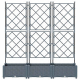 Garden Planter 3 pcs LiGht Grey 120 x 40 x 125.5 cm PP 42002885