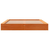 Bed Frame without Mattress Wax Brown 140x190 cm Solid Wood Pine 844436