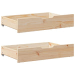 ZNTS Under-Bed Drawers with Wheels 2 pcs 80x55x17 cm Solid Wood Pine 850929