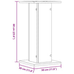 ZNTS Plant Stands 2 pcs Black 30x30x60 cm Engineered Wood 3307856