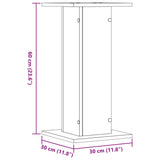 ZNTS Plant Stands 2 pcs Black 30x30x60 cm Engineered Wood 3307856
