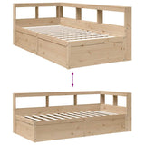 Bookcase Bed without Mattress 100x200cm Solid Wood Pine 3324466