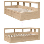 Bookcase Bed without Mattress 90x200cm Solid Wood Pine 3324469