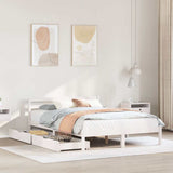 Bed Frame without Mattress White 135x190 cm Double Solid Wood Pine 3301531