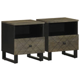 Bedside Cabinets 2 pcs Black 40x33x46 cm Solid Wood Mango 4017691