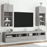 TV Cabinets with LED Lights 2 pcs Grey Sonoma 40.5x30x90 cm 837054