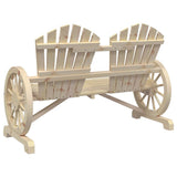 Garden Adirondack Chair Natural Wood Solid Fir Wood 2-Seater 365095