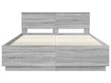 Bed Frame Grey Sonoma 135 x 190 cm Engineered Wood 3408087