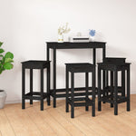 5 Piece Bar Set Black Solid Wood Pine 3124701