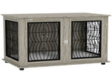 Indoor Dog Crate Furniture End Table with Soft Washable Cushion, Lockable Front Door, for Extra T3398P349635