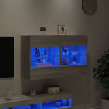 TV Wall Cabinet with LED Lights Grey Sonoma 98.5x30x60.5 cm 837111
