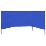 ZNTS 3-panel Wind Screen Fabric 400x120 cm Azure Blue 47147