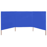 ZNTS 3-panel Wind Screen Fabric 400x120 cm Azure Blue 47147