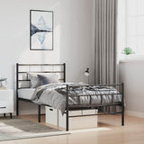 Metal Bed Frame without Mattress with Footboard Black 100x200cm 355672