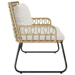Garden Bench Brown and Cream Poly rattan, steel 42010354