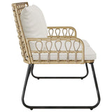 Garden Bench Brown and Cream Poly rattan, steel 42010354