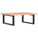 Basin Shelf Wall Mounted Steel and Solid Wood Oak 3302605