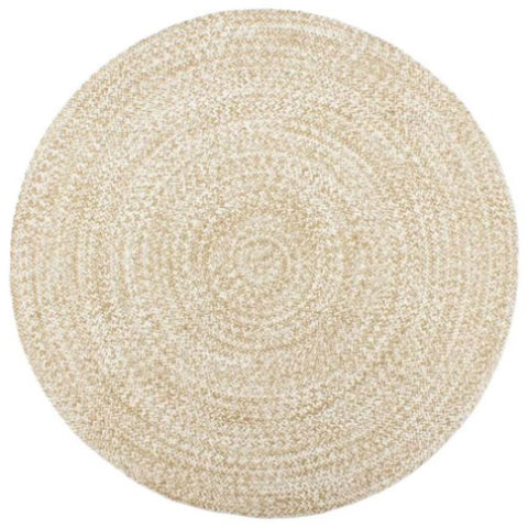 Handmade Rug Jute White and Brown 180 cm 343617