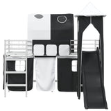 Kids'Loft Bed Frame White and Black 75 x 190 cm Metal 42020892
