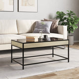 ZNTS Coffee Table with Infinity LED Sonoma Oak 90x50x41 cm 847688