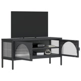 TV Cabinet Black 105x35x50 cm Glass and Steel 352998