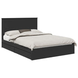 Storage Bed with Headboard Black 150 x 200 cm Engineered Wood 3409539