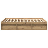 Bed Frame without Mattress Artisan Oak 140x200cm Engineered Wood 3328844