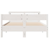 Bed Frame without Mattress White 150x200 cm King Size Solid Wood Pine 3306184