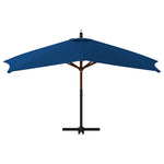 Cantilever Garden Parasol with Wooden Pole 400x300 cm Azure Blue 318435
