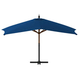Cantilever Garden Parasol with Wooden Pole 400x300 cm Azure Blue 318435