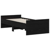 Bed Frame Black Oak 90 x 200 cm Engineered Wood 3446587