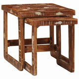 Nesting Tables 2 pcs Brown 46 x 46 x 45 cm Solid Reclaim Wood 4104558