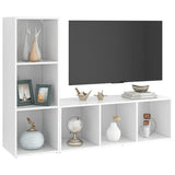 TV Cabinets 2 pcs White 107x35x37 cm Engineered Wood 3079934