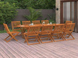 11 Piece Garden Dining Set 220x90x75 cm Solid Wood Acacia 3086977